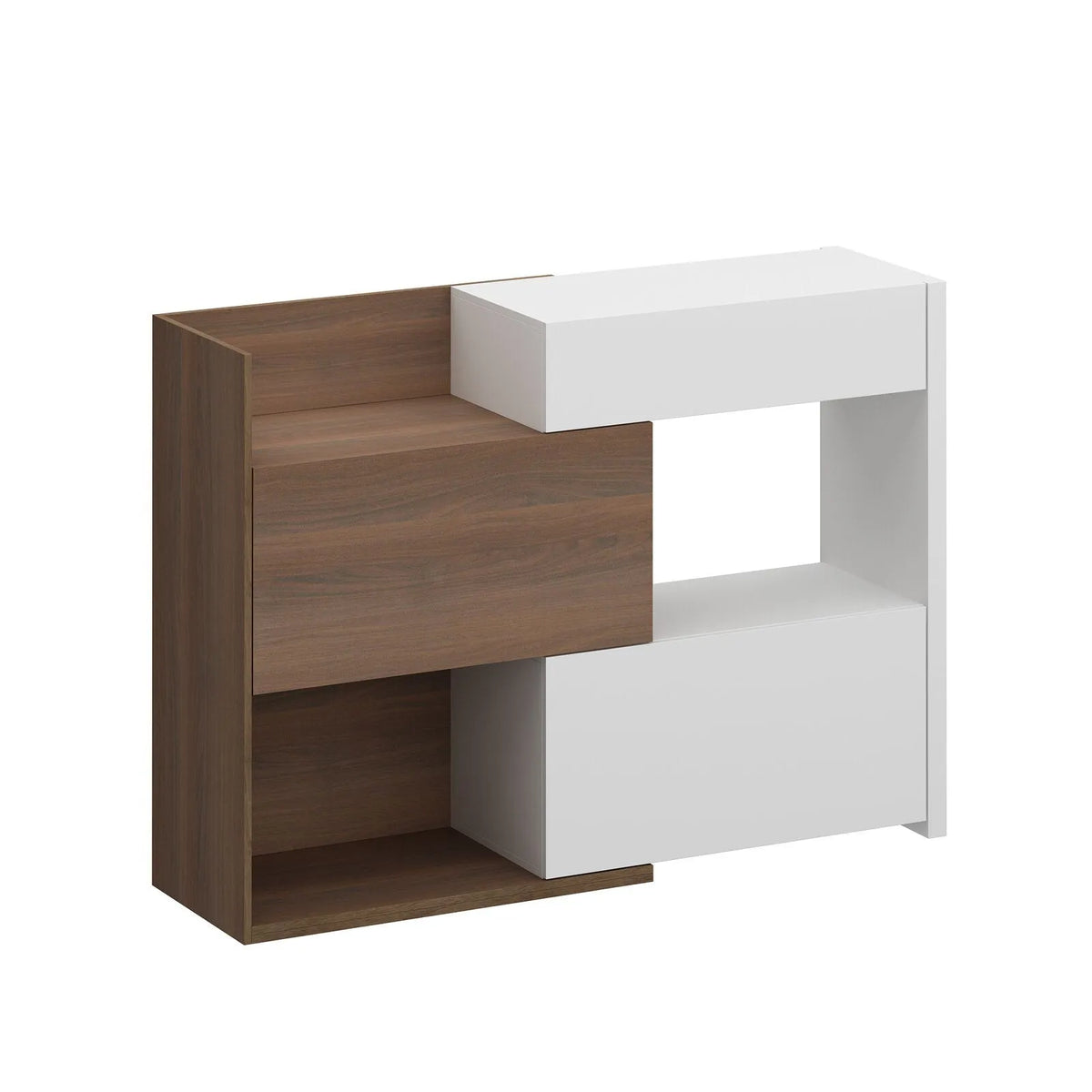 3-Tier Shoe Cabinet – 10 Pair Storage | White &amp; Brown | 40.5" Tall
