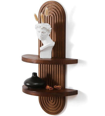 Mid-Century Arched Wall Shelf – Floating Shelves for Home Deco