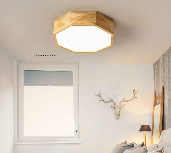 Wooden Geometry Octagon Ceiling Lamp