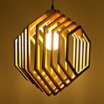 Hexagonal Cage Encasement Lamp | Wooden Lamp