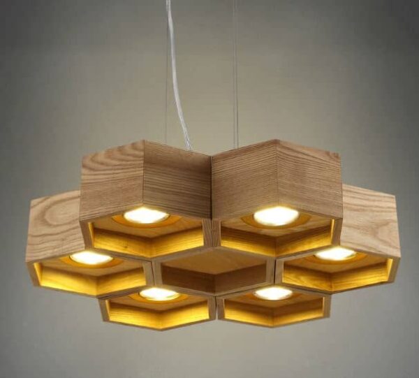 Honeycomb Hanging Lamp | Wooden Lamp