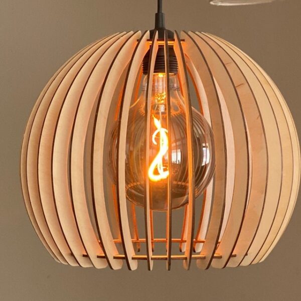 Round Oval Wooden Pendant Light Chandelier Lampshade