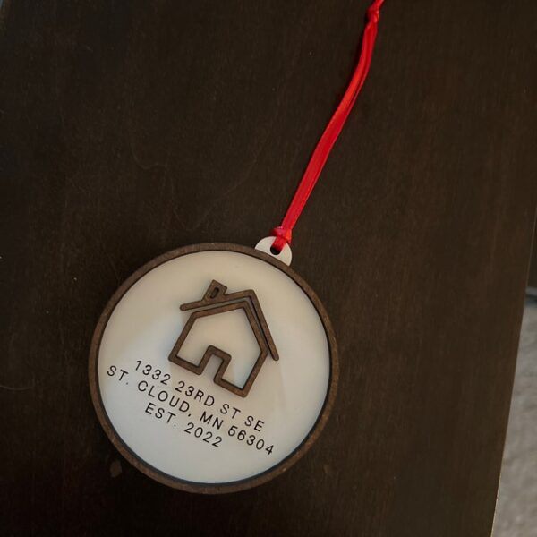 House Address Ornament | Housewarming Gift New Home Gift Ornament Custom First Home New Address Simple Minimalist | Gift for new homeowners