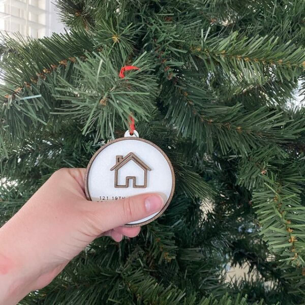 House Address Ornament | Housewarming Gift New Home Gift Ornament Custom First Home New Address Simple Minimalist | Gift for new homeowners