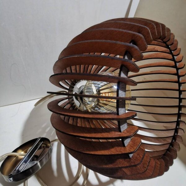 Round Oval Wooden Pendant Light Chandelier Lampshade