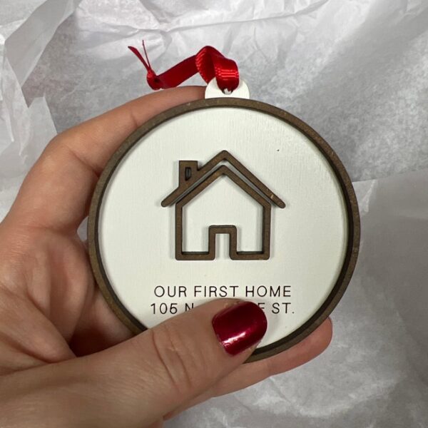 House Address Ornament | Housewarming Gift New Home Gift Ornament Custom First Home New Address Simple Minimalist | Gift for new homeowners