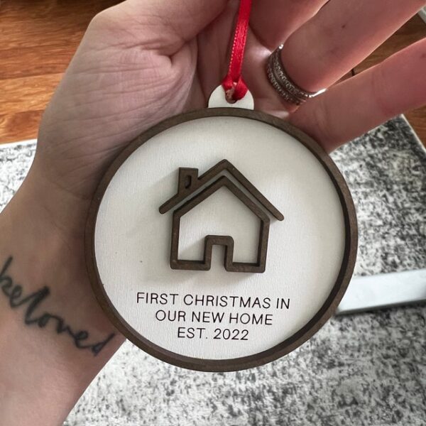 House Address Ornament | Housewarming Gift New Home Gift Ornament Custom First Home New Address Simple Minimalist | Gift for new homeowners