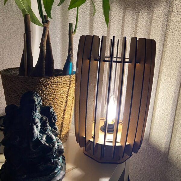 Modern Cylinder Table Wooden Lamp