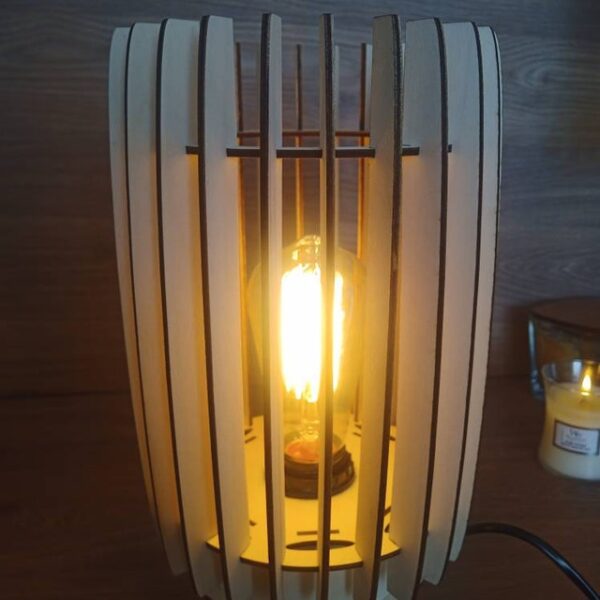 Modern Cylinder Table Wooden Lamp