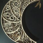 Multilayer Wooden Moon Wall Art