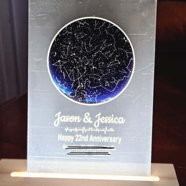 Custom Star Map Night Light - Personalized First Date Map Night Light - Anniversary Gift