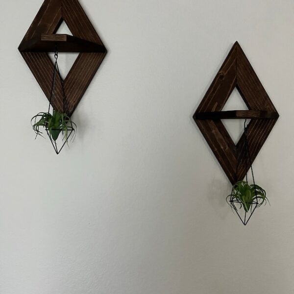 Geometric Wood Wall Art, Geometric Wall Sconce (Set of 2), Geometric Shelf, Small Wall Decor, Small Wooden Shelves, Geometric Wall Decor