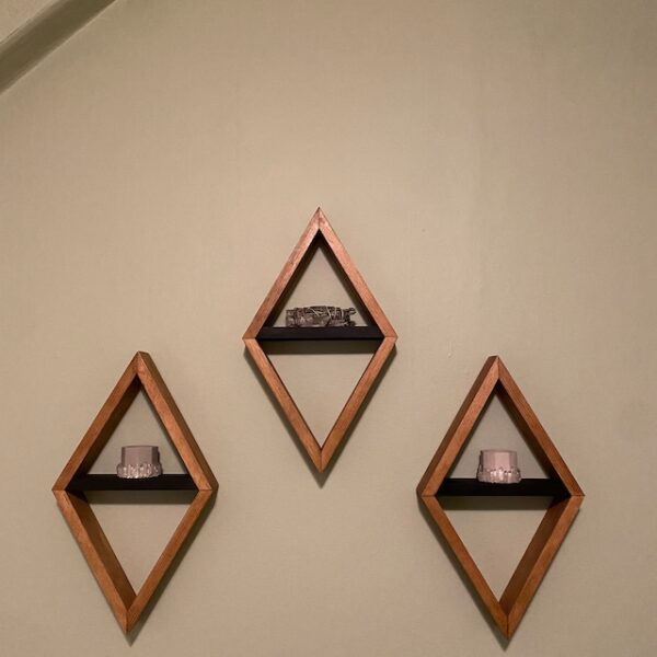 Geometric Wood Wall Art, Geometric Wall Sconce (Set of 2), Geometric Shelf, Small Wall Decor, Small Wooden Shelves, Geometric Wall Decor