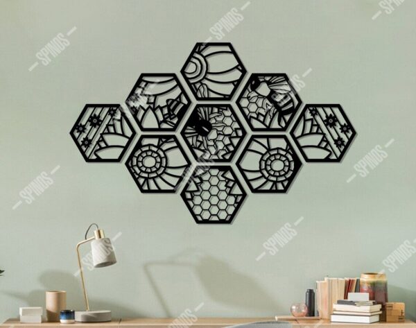 Spring Flowers & Bees Wood Wall Deco