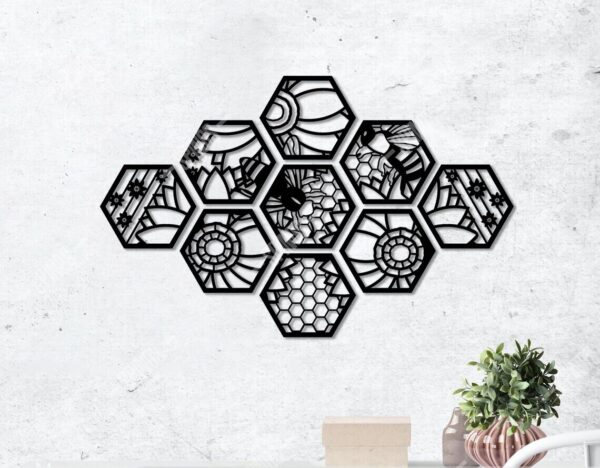 Spring Flowers & Bees Wood Wall Deco