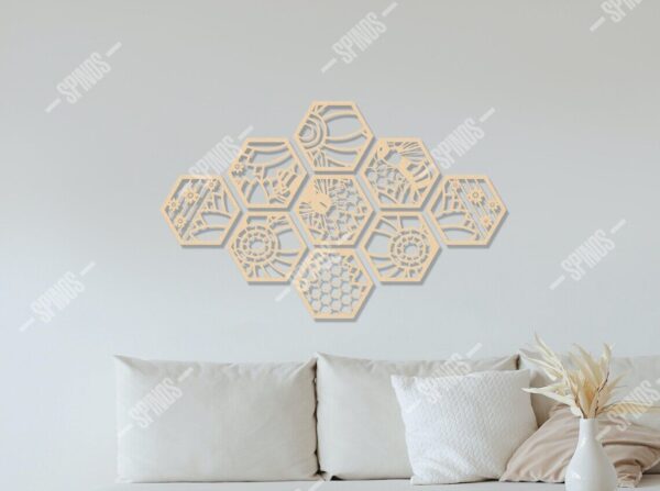 Spring Flowers & Bees Wood Wall Deco