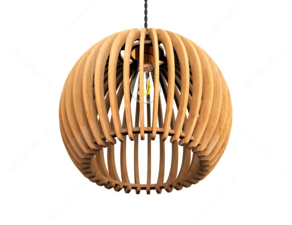 Round Oval Wooden Pendant Light Chandelier Lampshade