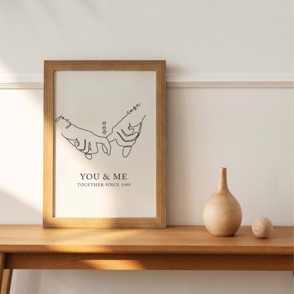 Personalized Couples Anniversary Wooden Framed
