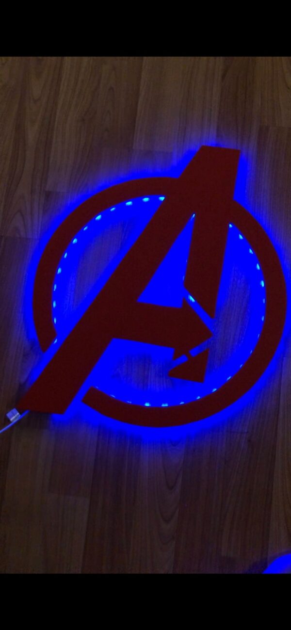 Illuminated Avengers wooden LED Sign, wall sign, Avengers wall art, Avengers Sign