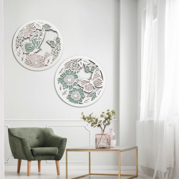 Nursery Butterfly Wooden Wall Art Set