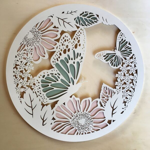 Nursery Butterfly Wooden Wall Art Set