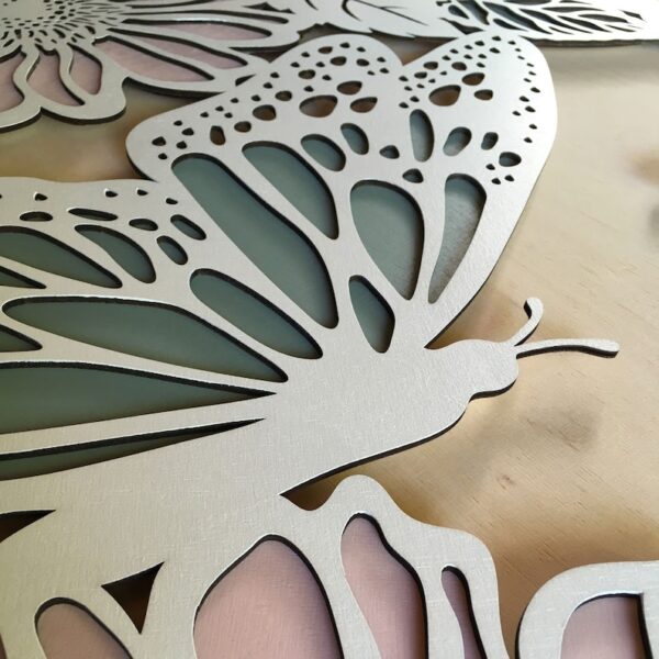 Nursery Butterfly Wooden Wall Art Set