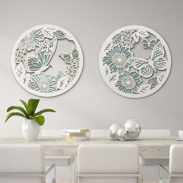 Nursery Butterfly Wooden Wall Art Set