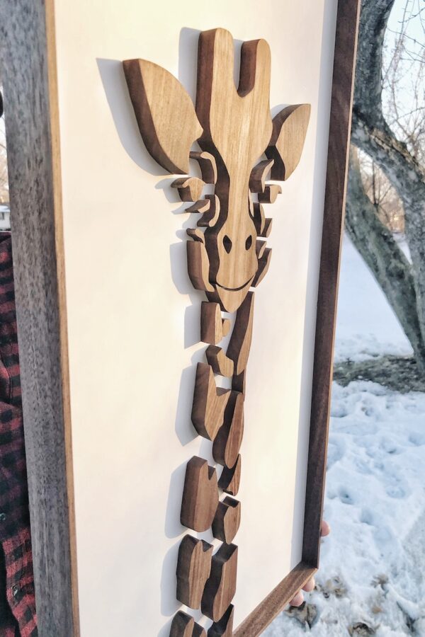 Walnut Giraffe Wall Art