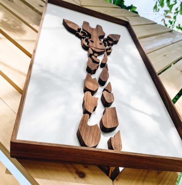 Walnut Giraffe Wall Art