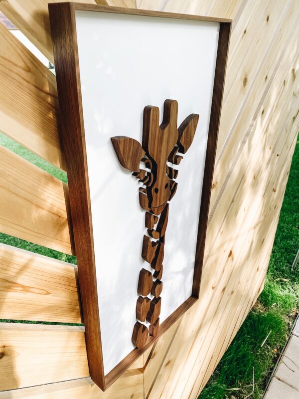 Walnut Giraffe Wall Art