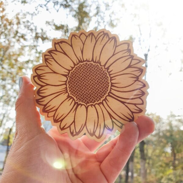 Sunflower Coasters Set (95MM) | Sunflower Gifts | Personalize Gift