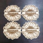 Sunflower Coasters Set (95MM) | Sunflower Gifts | Personalize Gift