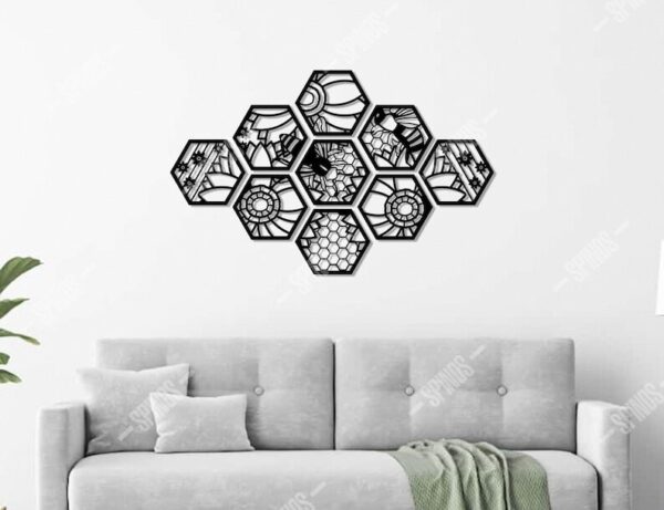 Spring Flowers & Bees Wood Wall Deco