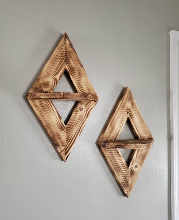 Geometric Wood Wall Art, Geometric Wall Sconce (Set of 2), Geometric Shelf, Small Wall Decor, Small Wooden Shelves, Geometric Wall Decor