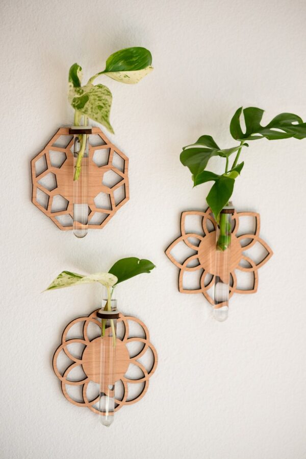 Geometric Hanging Propagation Test Tube Station - Set of 3