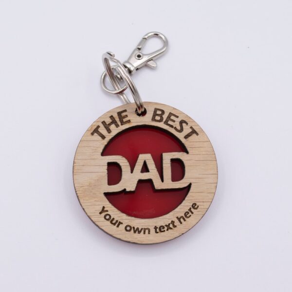 Personalised Keyring for Dad, Custom Birthday Gift for Dad from Kids