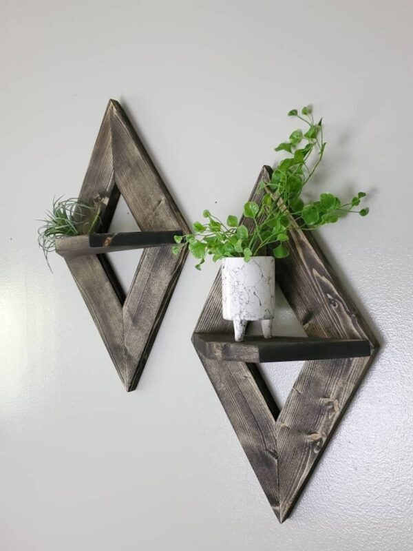 Geometric Wood Wall Art, Geometric Wall Sconce (Set of 2), Geometric Shelf, Small Wall Decor, Small Wooden Shelves, Geometric Wall Decor