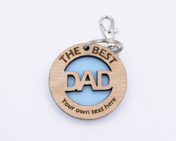 Personalised Keyring for Dad, Custom Birthday Gift for Dad from Kids