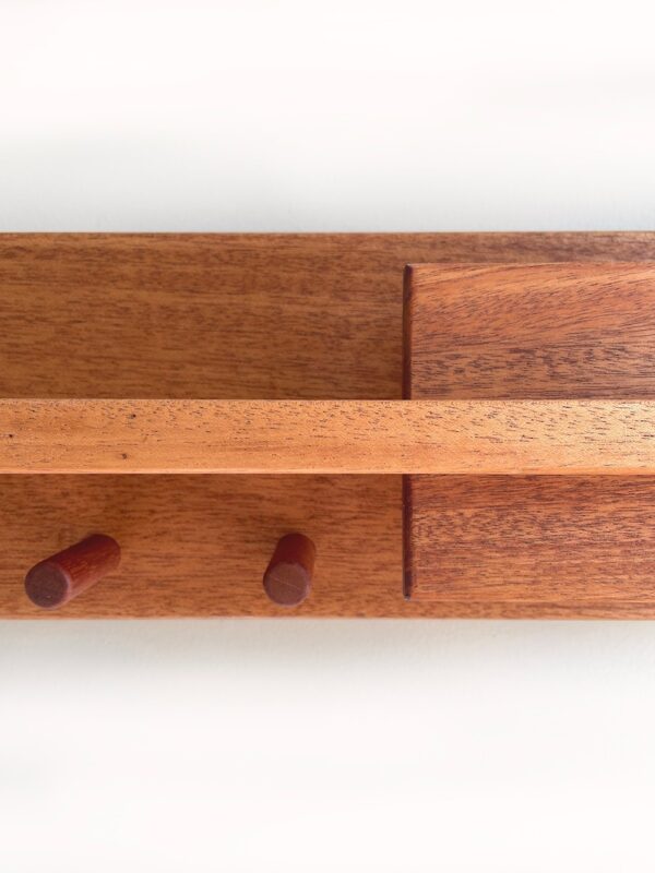 Exotic Mahogany Entryway Organizer, Wall Mount Coat Rack with Shelf, Key Holder, Mail Organizer, Entryway Organization for Home Decor