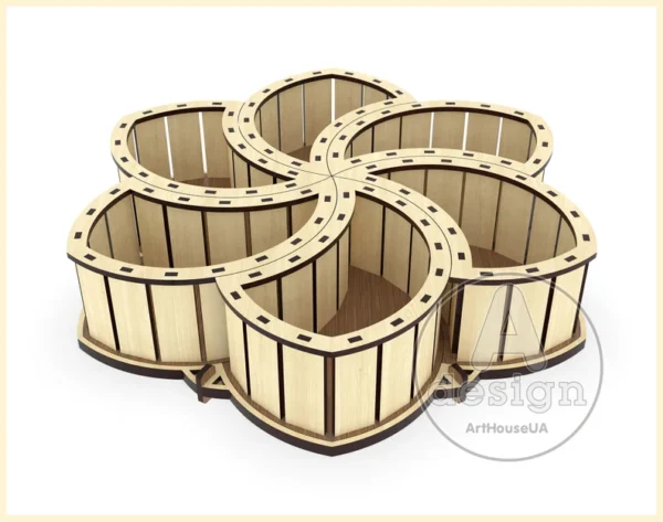Handcrafted Wooden Mixed Nuts Box - Unique Storage Organizer