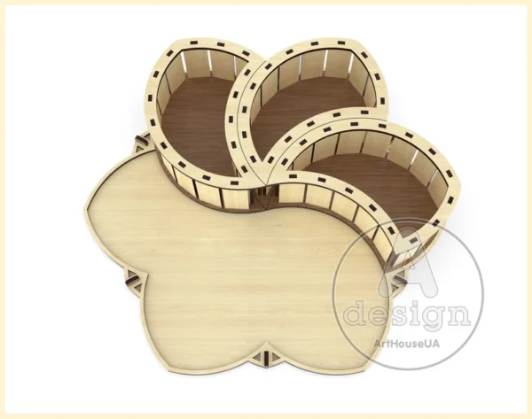 Handcrafted Wooden Mixed Nuts Box - Unique Storage Organizer