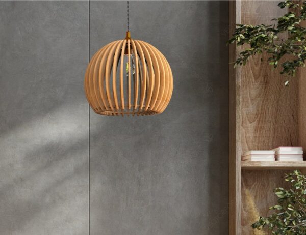 Round Oval Wooden Pendant Light Chandelier Lampshade