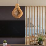 Round Oval Wooden Pendant Light Chandelier Lampshade