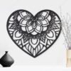 Modern doodle heart shape mandala art design