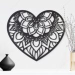 Modern doodle heart shape mandala art design