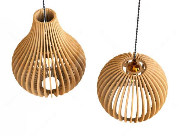 Round Oval Wooden Pendant Light Chandelier Lampshade