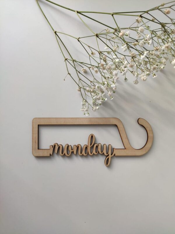 Days of the Week Closet | Dividers Baby Closet Dividers Handmade Wood | Wooden Baby Gifts | Organize Babies Closet