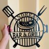 Personalized Bar  Grill Wooden Name Sign - Handcrafted Outdoor Kitchen Decor by Zento Store - Customized