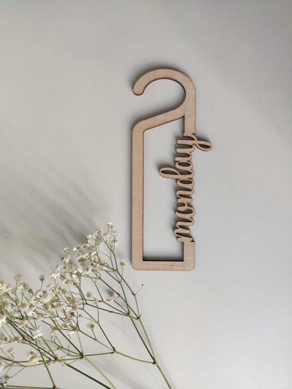 Days of the Week Closet | Dividers Baby Closet Dividers Handmade Wood | Wooden Baby Gifts | Organize Babies Closet