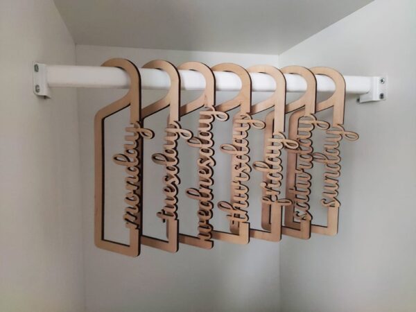 Days of the Week Closet | Dividers Baby Closet Dividers Handmade Wood | Wooden Baby Gifts | Organize Babies Closet